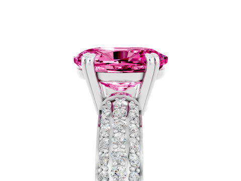 White gold Oval Cut Cut Diamond Milgrain Marquise Band with Prong Setting_5