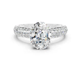 White gold Oval Cut Cut Diamond Milgrain Marquise Band with Prong Setting