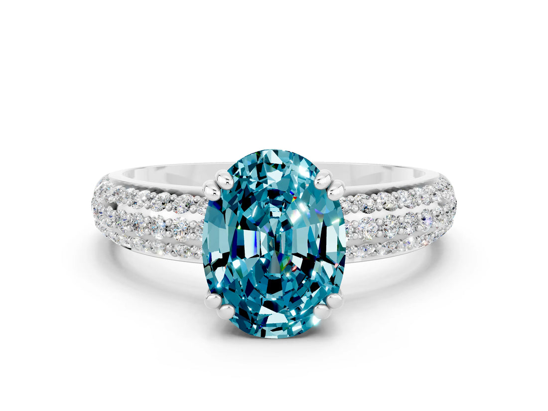 White gold Oval Cut Cut Diamond Milgrain Marquise Band with Prong Setting