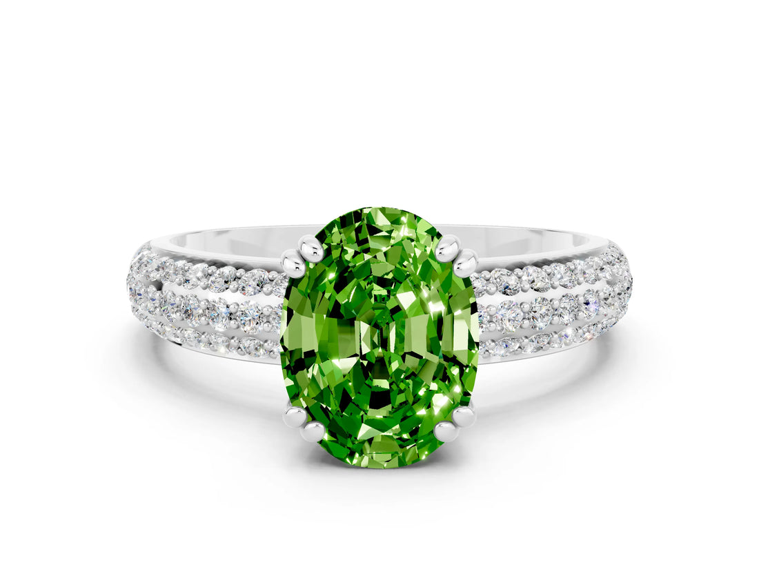 White gold Oval Cut Cut Diamond Milgrain Marquise Band with Prong Setting