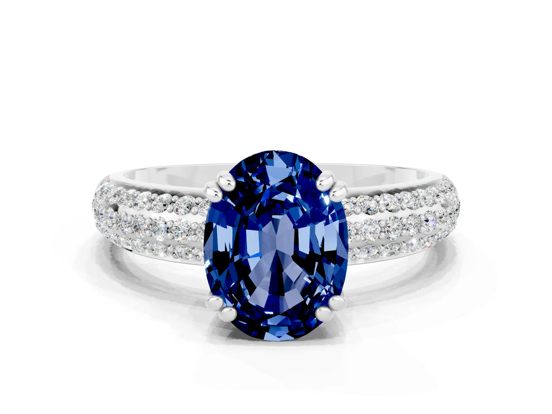 White gold Oval Cut Cut Diamond Milgrain Marquise Band with Prong Setting