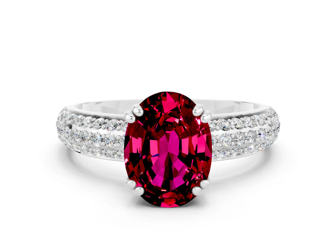 White gold Oval Cut Cut Diamond Milgrain Marquise Band with Prong Setting