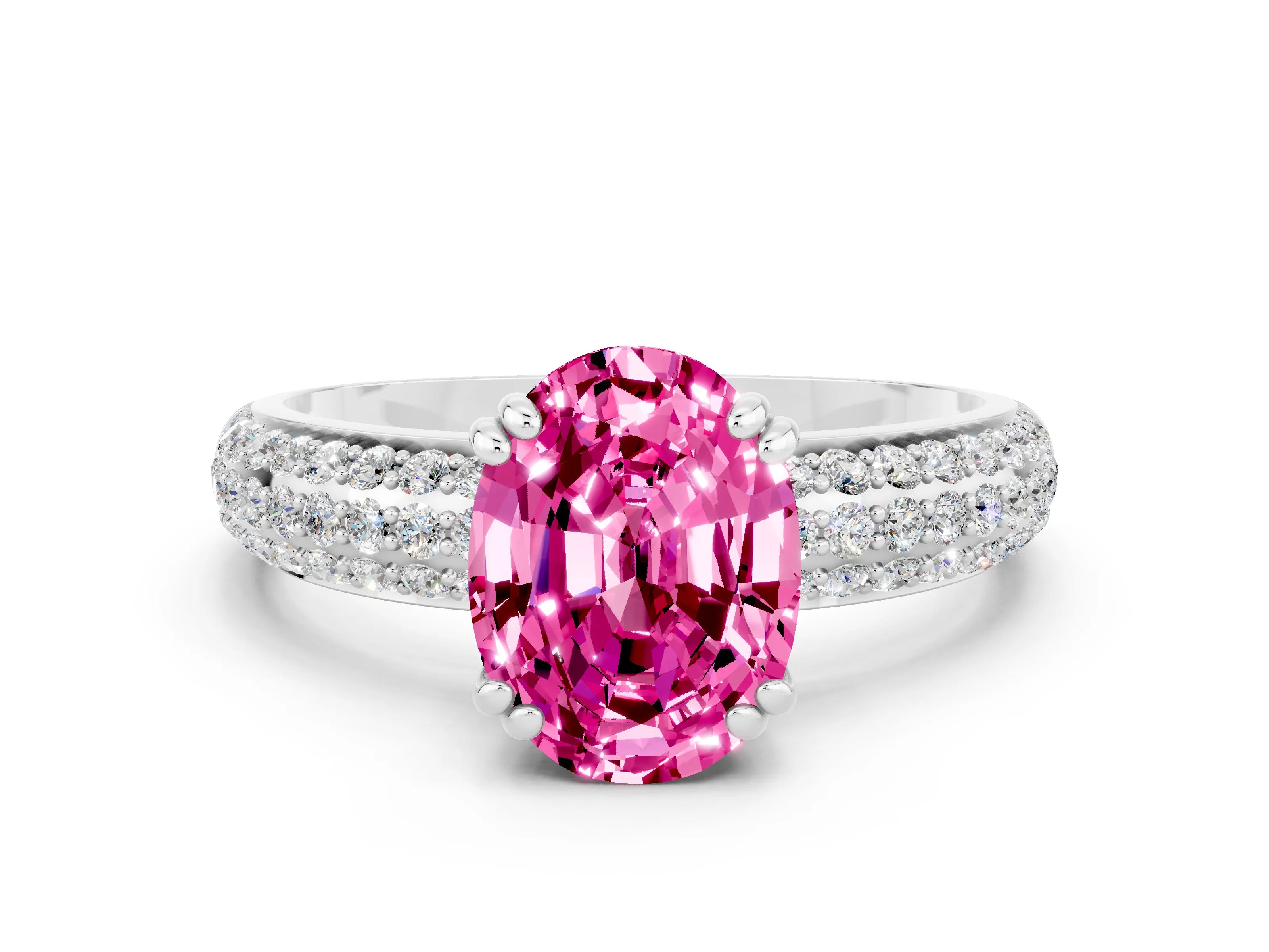White gold Oval Cut Cut Diamond Milgrain Marquise Band with Prong Setting
