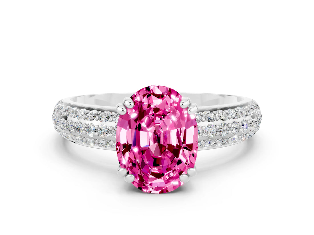 White gold Oval Cut Cut Diamond Milgrain Marquise Band with Prong Setting