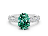 White gold Oval Cut Cut Diamond Milgrain Marquise Band with Prong Setting