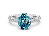 White gold Oval Cut Cut Diamond Milgrain Marquise Band with Prong Setting