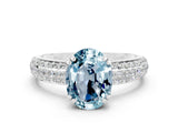 White gold Oval Cut Cut Diamond Milgrain Marquise Band with Prong Setting