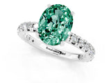 White gold Oval Cut Cut Diamond Pavé Band with Four-Prong Setting_1