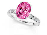 White gold Oval Cut Cut Diamond Pavé Band with Four-Prong Setting_1