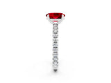 White gold Oval Cut Cut Diamond Pavé Band with Four-Prong Setting_2