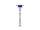 White gold Oval Cut Cut Diamond Pavé Band with Four-Prong Setting_2