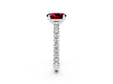 White gold Oval Cut Cut Diamond Pavé Band with Four-Prong Setting_2