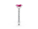 White gold Oval Cut Cut Diamond Pavé Band with Four-Prong Setting_2