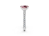 White gold Oval Cut Cut Diamond Pavé Band with Four-Prong Setting_2