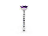 White gold Oval Cut Cut Diamond Pavé Band with Four-Prong Setting_2
