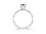 White gold Oval Cut Cut Diamond Pavé Band with Four-Prong Setting_3