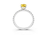 White gold Oval Cut Cut Diamond Pavé Band with Four-Prong Setting_3