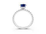 White gold Oval Cut Cut Diamond Pavé Band with Four-Prong Setting_3