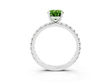 White gold Oval Cut Cut Diamond Pavé Band with Four-Prong Setting_3