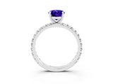 White gold Oval Cut Cut Diamond Pavé Band with Four-Prong Setting_3