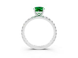 White gold Oval Cut Cut Diamond Pavé Band with Four-Prong Setting_3