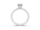 White gold Oval Cut Cut Diamond Pavé Band with Four-Prong Setting_3
