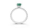 White gold Oval Cut Cut Diamond Pavé Band with Four-Prong Setting_3