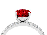 White gold Oval Cut Cut Diamond Pavé Band with Four-Prong Setting_4