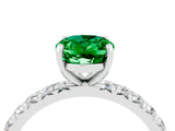 White gold Oval Cut Cut Diamond Pavé Band with Four-Prong Setting_4