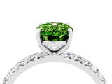 White gold Oval Cut Cut Diamond Pavé Band with Four-Prong Setting_4