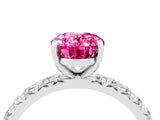 White gold Oval Cut Cut Diamond Pavé Band with Four-Prong Setting_4