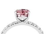 White gold Oval Cut Cut Diamond Pavé Band with Four-Prong Setting_4