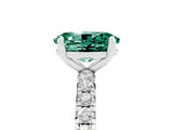 White gold Oval Cut Cut Diamond Pavé Band with Four-Prong Setting_5