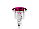 White gold Oval Cut Cut Diamond Ring with Tapered Baguette Side Stones in Four-Prong Setting_5