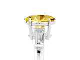 White gold Oval Cut Cut Diamond Ring with Tapered Baguette Side Stones in Four-Prong Setting_5