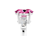 White gold Oval Cut Cut Diamond Ring with Tapered Baguette Side Stones in Four-Prong Setting_5