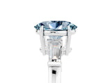 White gold Oval Cut Cut Diamond Ring with Tapered Baguette Side Stones in Four-Prong Setting_5