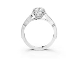 White gold Oval Cut Cut Diamond Twisted Band with Milgrain Pave Setting and Four-Prong Setting_21