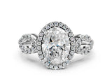 White gold Oval Cut Cut Halo Diamond Infinity Band with Four-Prong Setting_116