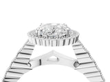 White gold Oval Cut Cut Halo Pavé Solitaire Ring with Milgrain Band_11
