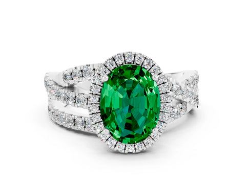 White gold Oval Cut Cut Halo Split Shank Prong Setting Ring_12