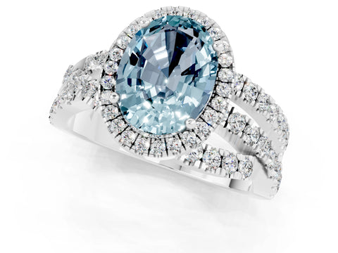 White gold Oval Cut Cut Halo Split Shank Prong Setting Ring_13