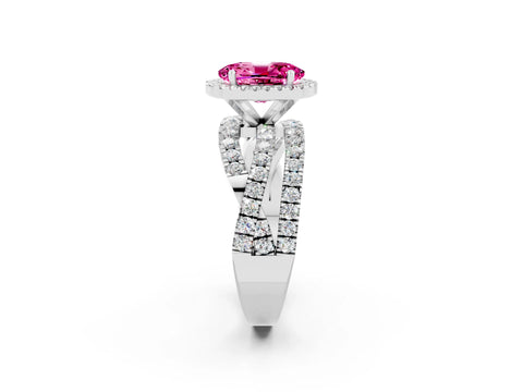 White gold Oval Cut Cut Halo Split Shank Prong Setting Ring_14