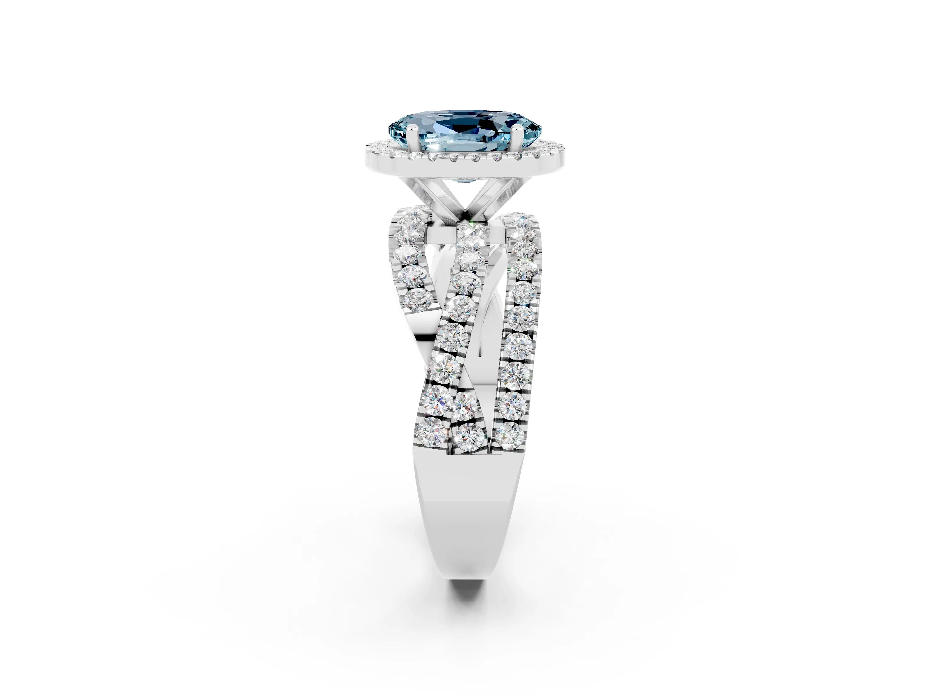 White gold Oval Cut Cut Halo Split Shank Prong Setting Ring_14