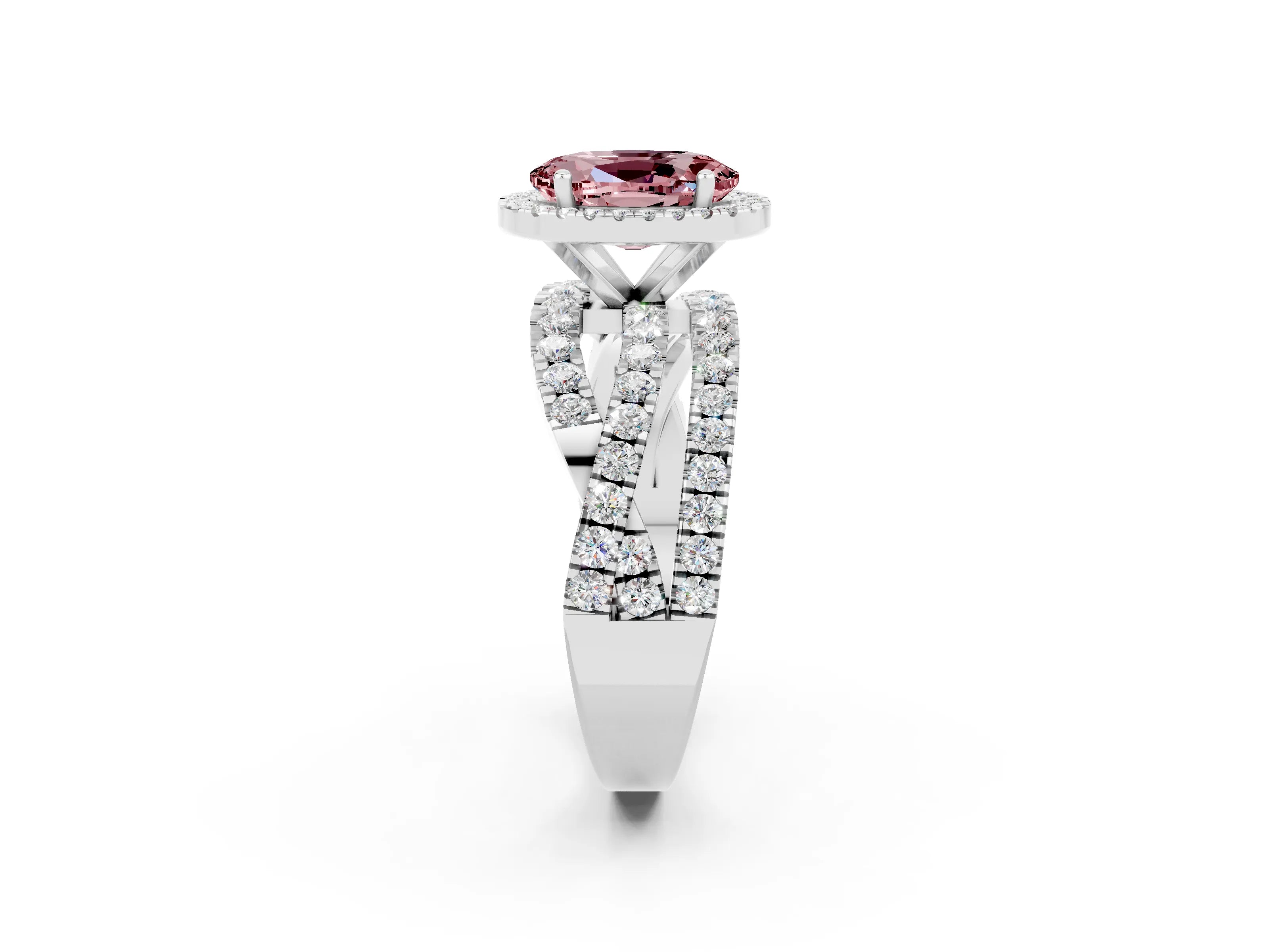 White gold Oval Cut Cut Halo Split Shank Prong Setting Ring_14