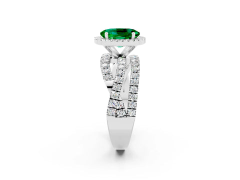 White gold Oval Cut Cut Halo Split Shank Prong Setting Ring_14