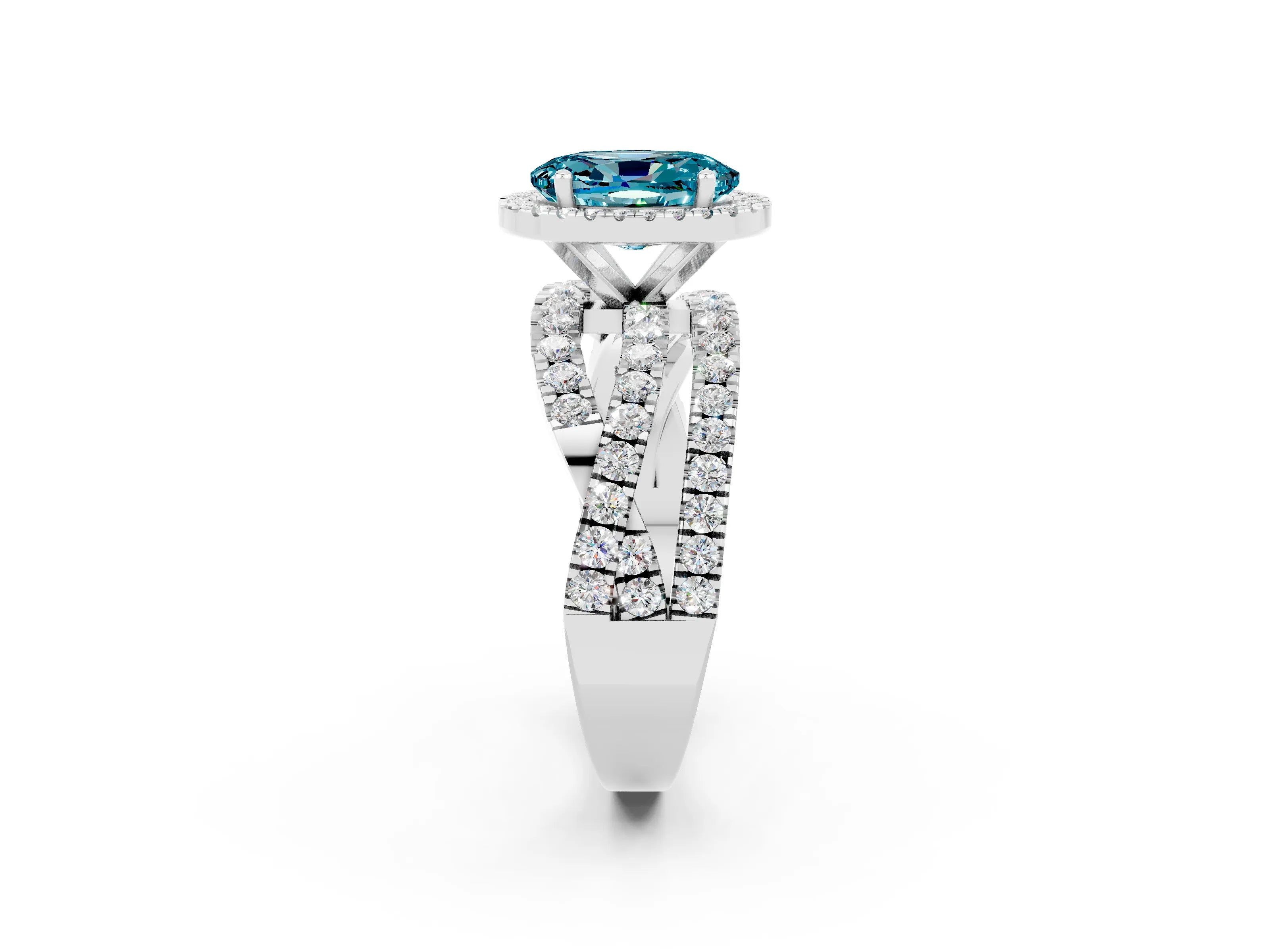 White gold Oval Cut Cut Halo Split Shank Prong Setting Ring_14