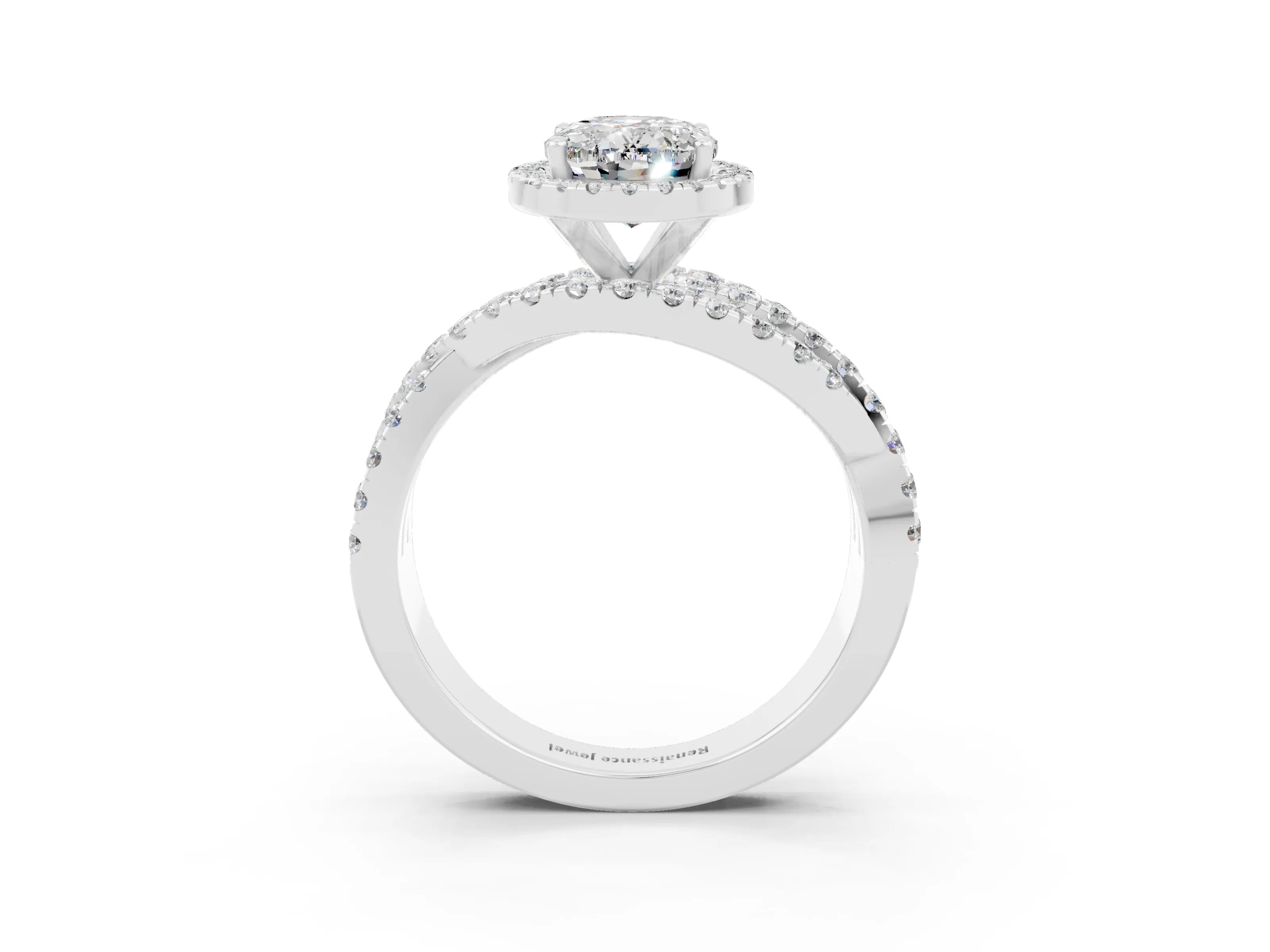 White gold Oval Cut Cut Halo Split Shank Prong Setting Ring_15