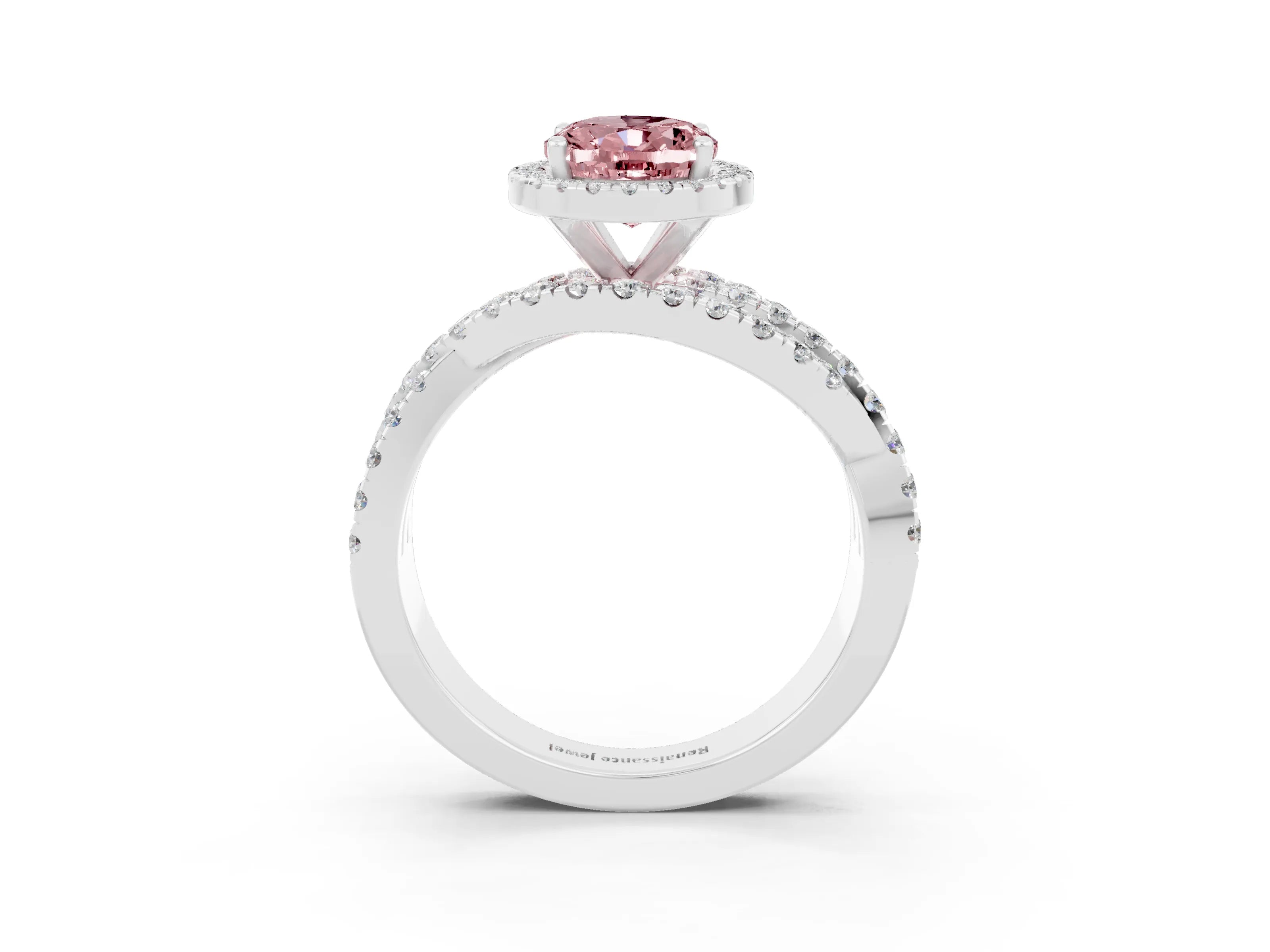 White gold Oval Cut Cut Halo Split Shank Prong Setting Ring_15