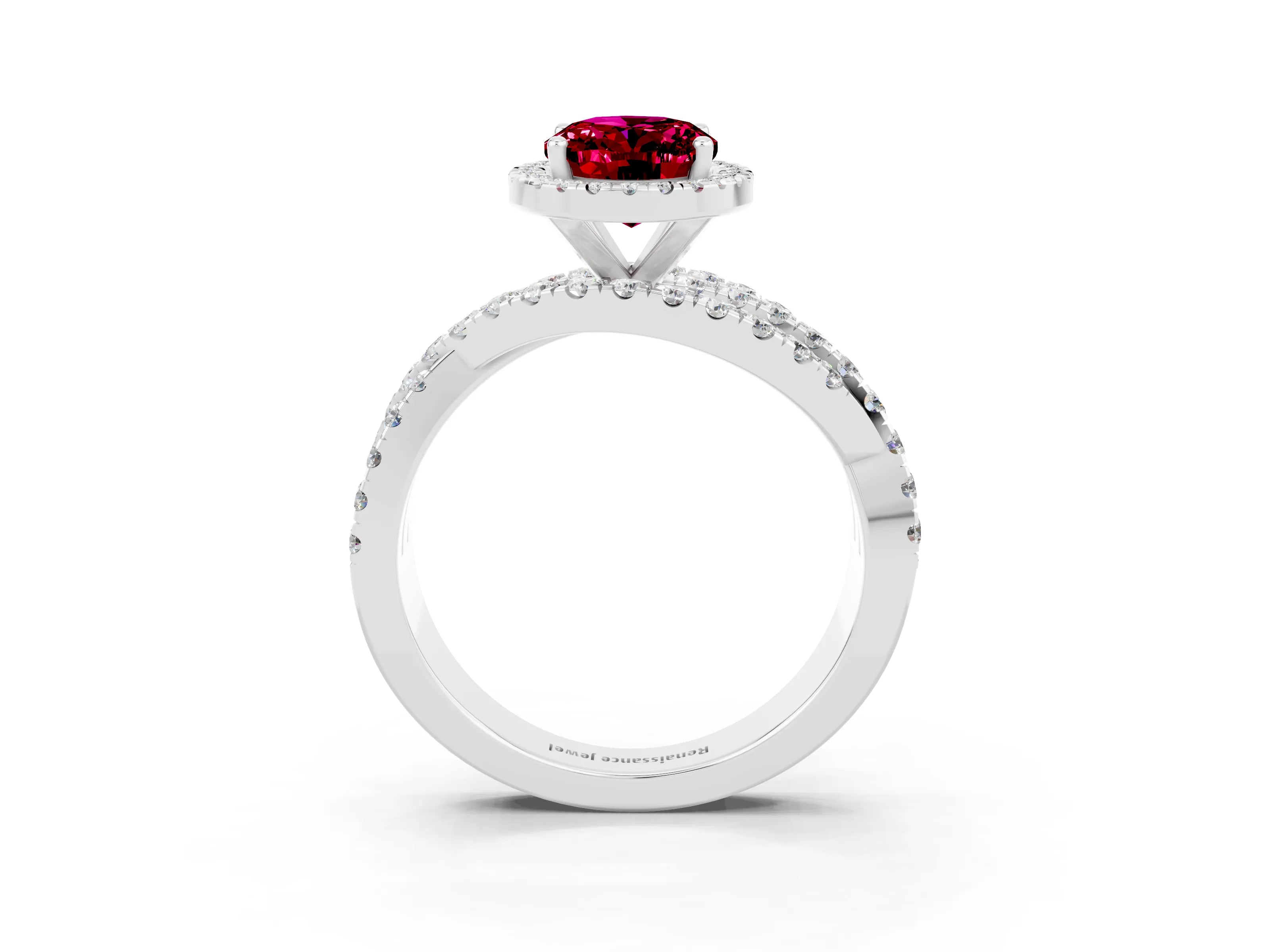 White gold Oval Cut Cut Halo Split Shank Prong Setting Ring_15